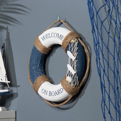 Декор настенный, панно «Спасательный круг», синий, 25 см