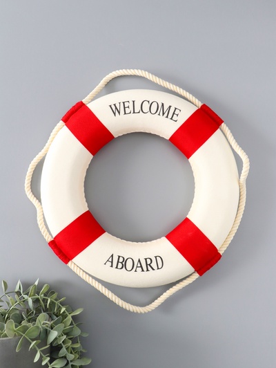 Декор настенный, панно «Спасательный круг», белый, 30 см