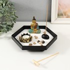 Японский сад камней настольный «Дзен. Будда и лотос», , с набором аксессуаров и свечой, 22×19×10 см - Фото 1