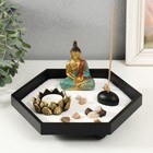 Японский сад камней настольный «Дзен. Будда и лотос», , с набором аксессуаров и свечой, 22×19×10 см - Фото 2