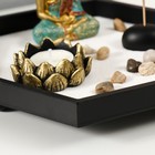 Японский сад камней настольный «Дзен. Будда и лотос», , с набором аксессуаров и свечой, 22×19×10 см - Фото 4