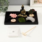 Японский сад камней настольный «Дзен. Будда в цветущем саду», с набором аксессуаров, 27.2×18.2×11.5 см - Фото 6