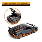 Машинка металлическая «Купе», 1:24, открываются двери, капот, багажник, инерция, цвет серый - Фото 4