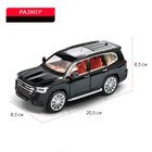 Джип металлический «Люкс», 1:24, открываются двери, капот, багажник, инерция, цвет черный - Фото 2