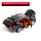 Джип металлический «Люкс», 1:24, открываются двери, капот, багажник, инерция, цвет черный - Фото 4