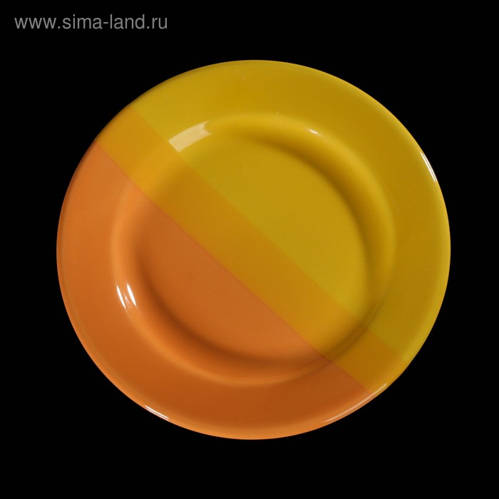 Тарелка десертная 19 см, цвет жёлто-оранжевый - Фото 1