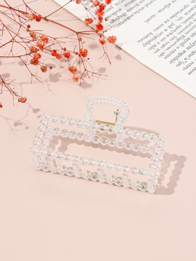 Крабик для волос «Хелен», прямой, 9.5 см, прозрачный (комплект 12 шт)