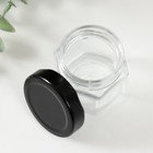 Банка для свечей стекло с крышкой "Шестигранник" прозрачная 100 мл 5,5х5,5х6,5 см (комплект 2 шт) - фото 23324897