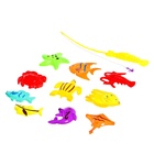 Рыбалка магнитная «Морские рыбки», 1 удочка, 12 рыбок, цвета МИКС - фото 3642375