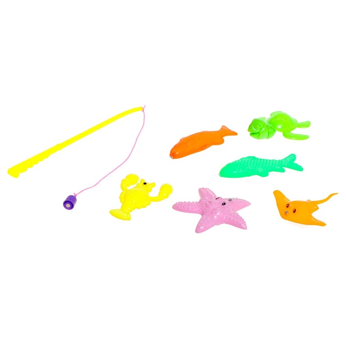 Рыбалка магнитная «Милые рыбки», 1 удочка, 4 рыбки