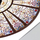 Наклейка пластик интерьерная цветная "Кошка у витражного окна" 40х40 см - фото 23479828