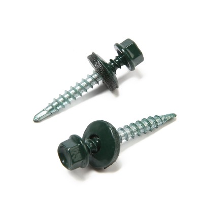 Саморезы кровельные 4.8×30 мм, RAL6005 зеленый, 200 шт.