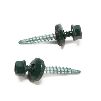 Саморезы кровельные 4.8×30 мм, RAL6005 зеленый, 200 шт.
