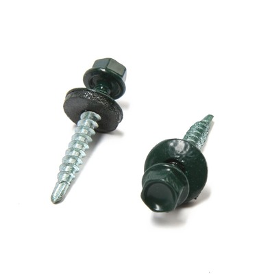 Саморезы кровельные 4.8×30 мм, RAL6005 зеленый, 200 шт.