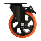 Колесо мебельное CAPPIO, d=125 мм, поворотное, со стопором, покрытие PVC 9917556 - фото 13646334