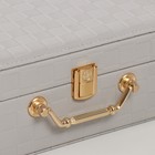 Шкатулка кожзам для украшений "Кейс. Шахматка" серая 17,5х24х9 см - фото 23325260