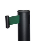 Стойка ограждения черная, с вытяжной лентой-180см зеленая, высота-90см, d- 6см, напольный d-32см - Фото 2