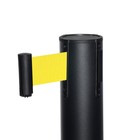 Стойка ограждения черная, с вытяжной лентой-180см желтая,высота-90см,d- 6см, напольный d-32см - фото 7905408