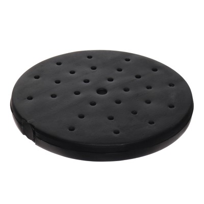 Стойка ограждения черная с вытяжной оранжевой лентой-280 см, высота-90 см, d=6 см, напольный d=32 см