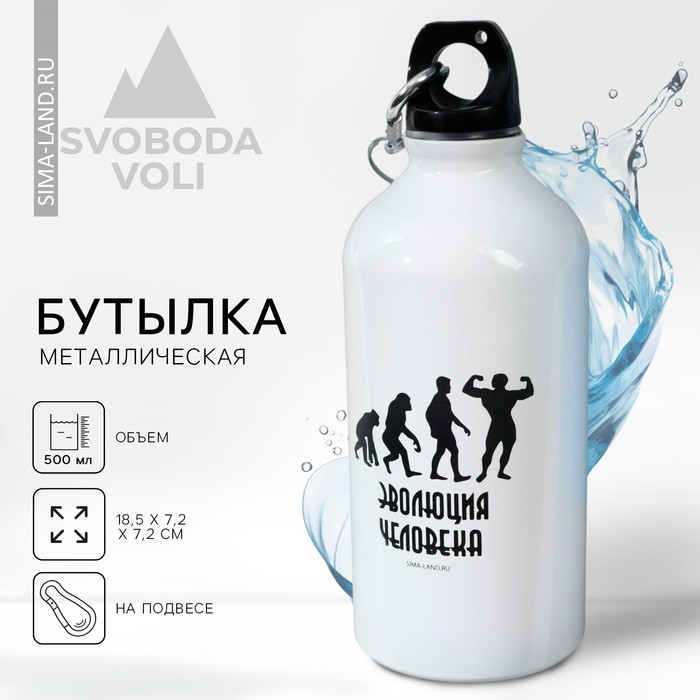 Бутылка для воды «Эволюция», 500 мл