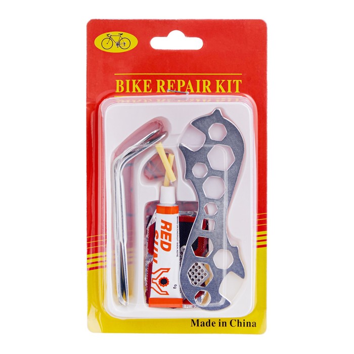Набор для велосипеда 3 в 1: ремонтный набор, велосипедный ключ, сумка