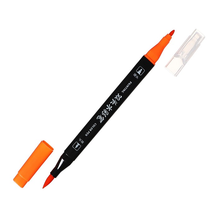 Набор маркеров профессиональных двусторонних 12шт/12цв, в пластиковом пенале с ручкой