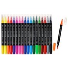 Набор маркеров профессиональных двусторонних 18 цветов, в пенале, c ручкой , микс - фото 9933679