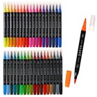 Набор маркеров профессиональных 36 штук, двусторонне, в пластиковом пенале с ручкой, 36 цветов - фото 320762891