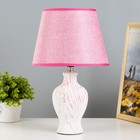 Настольная лампа "Власта" E14 40Вт белый-розовый 23х23х36 см RISALUX - Фото 1