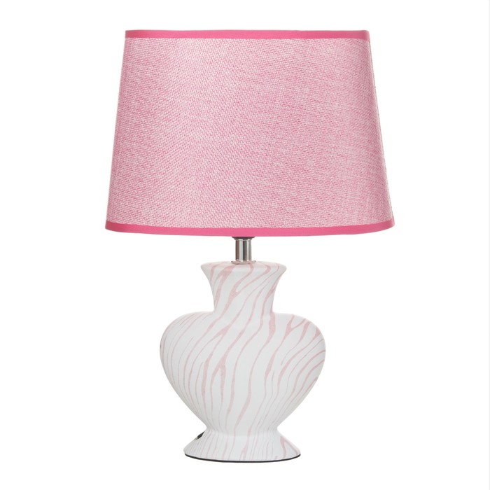 Настольная лампа "Хертц" E14 40Вт белый-розовый 23х15х34 см RISALUX - фото 1909416526
