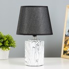 Настольная лампа "Харз" E14 40Вт белый-черный 20х20х32 см RISALUX - фото 320915676
