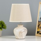 Настольная лампа "Кумп" E14 40Вт белый-коричневый 20х20х30 см RISALUX - фото 3434145