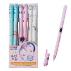 Стираемая ручка, гелевая, синий стержень, узел 0.35 мм, МИКС - Фото 1