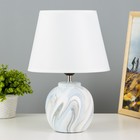 Настольная лампа "Кристел" Е27 40Вт бело-голубой 22,5х22,5х32,5 см RISALUX - фото 320915790