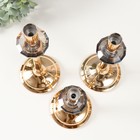 Подсвечник металл "Кассия" набор 3 шт золото d=2см высота 28,5; 23; 18,5 см 10х10х28,5 см - фото 25514960