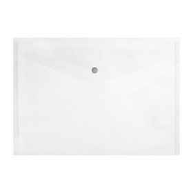 Папка-конверт на кнопке, А4, 180 мкм, прозрачная