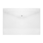 Папка-конверт на кнопке, А4, 180 мкм, прозрачная - Фото 4