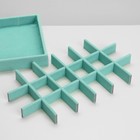Подставка для украшений 18 ячеек, флок, 21×12.3×2.5 см, цвет бирюзовый - Фото 4