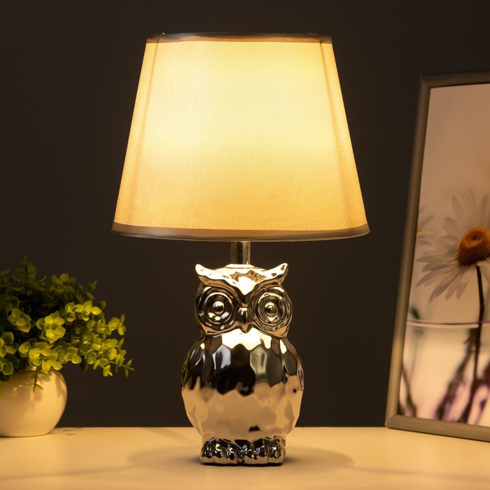 Настольная лампа "Сова" Е14 40Вт серебро 20х20х33,5 см RISALUX - фото 1909417066