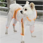 Дождевик-комбинезон для собак, р-р XS (ДС 20, ОГ 32 см, вес 1-3 кг), прозрачный-оранжевый - фото 11719953