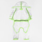 Дождевик - комбинезон для собак, размер 2XL, ДС 42, ОГ 57 см, вес 16-20 кг, прозрачный, жёлтый - Фото 3