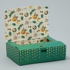 Коробка складная двухсторонняя «Новогодние шары», 16.5 х 12.5 х 5 см - фото 320764104