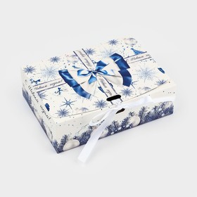 Коробка складная двухсторонняя «Синяя сказка», 16.5 х 12.5 х 5 см, Новый год