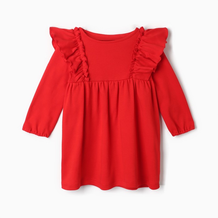 Платье детское с рюшами KAFTAN размер 32 (110-116 см) красный