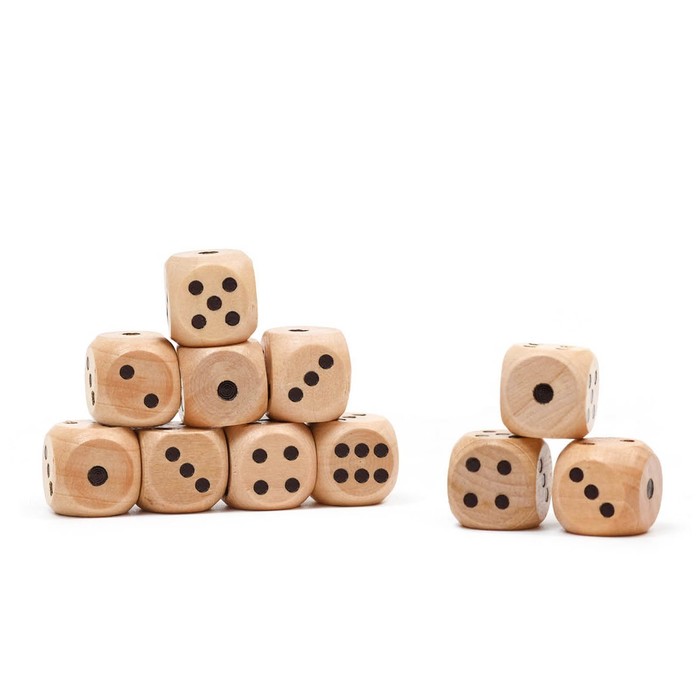 

Кости игральные, 1.4 х 1.4 см, набор 100 шт, деревянные