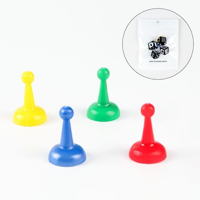 Фишки для настольной игры 2.5×1.5×1.5 см, набор 4 шт.