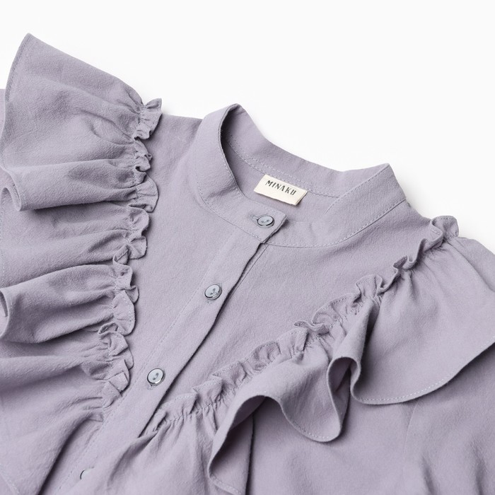 Блузка для девочки MINAKU цвет серый, рост 122 см - фото 1907952568
