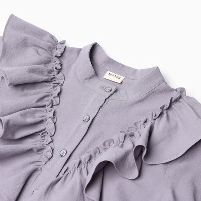 Блузка для девочки MINAKU: Cotton collection, серая, рост 122 см
