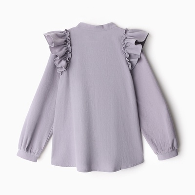 Блузка для девочки MINAKU: Cotton collection, серая, рост 122 см