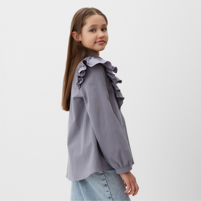 Блузка для девочки MINAKU цвет серый, рост 122 см - фото 1907952566
